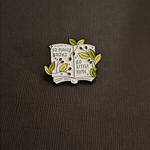 (3 for $20) Bookworm Pin • So Many Books So Little Time Dark Academia